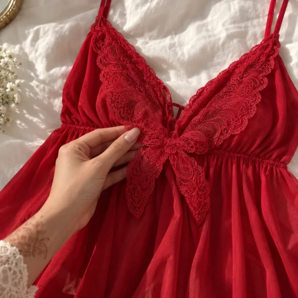 red lace nighty