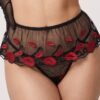 Red Lip Mesh Bra Panty Set