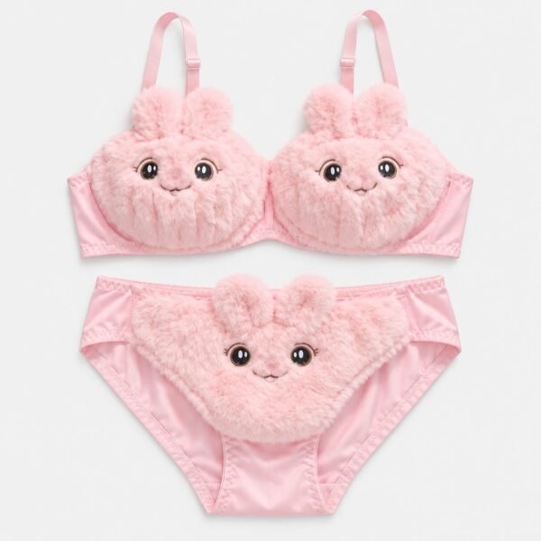 Cute Plush Bunny Bra Panty Set Pakistan