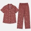 Brown Button Down Pajama Set