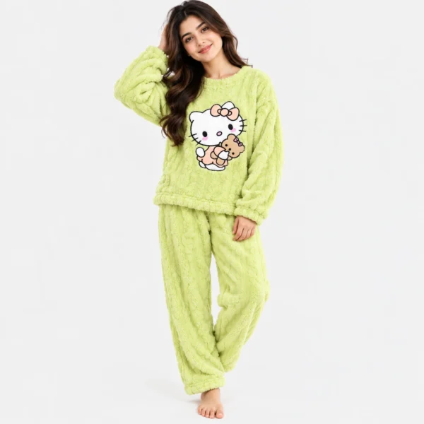 hello kitty winter sleepwear and plush pajama set women.