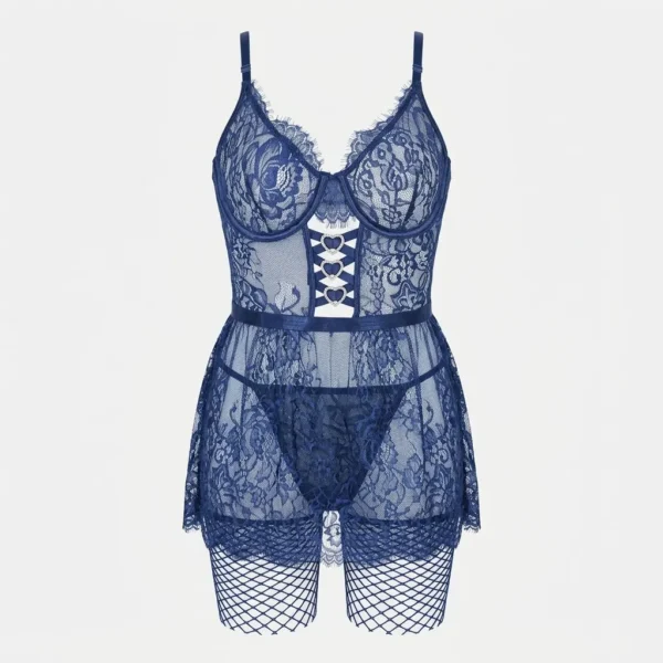 Navy Lace Nighty for Women in Pakistan