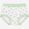 Comfortable printed underwear styled as flexible hipster panties for women's daily wear.