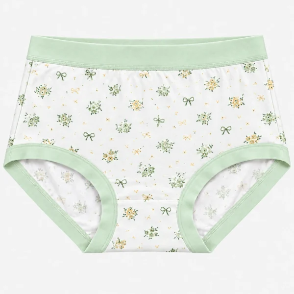 Comfortable printed underwear styled as flexible hipster panties for women's daily wear.