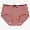 Comfortable ribbed underwear designed as stretch hipster panties for daily ease.