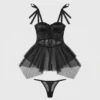 Black Corset Babydoll Nighty for Women Pakistan