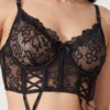 Black Lace Corset Garter Set for Women Pakistan