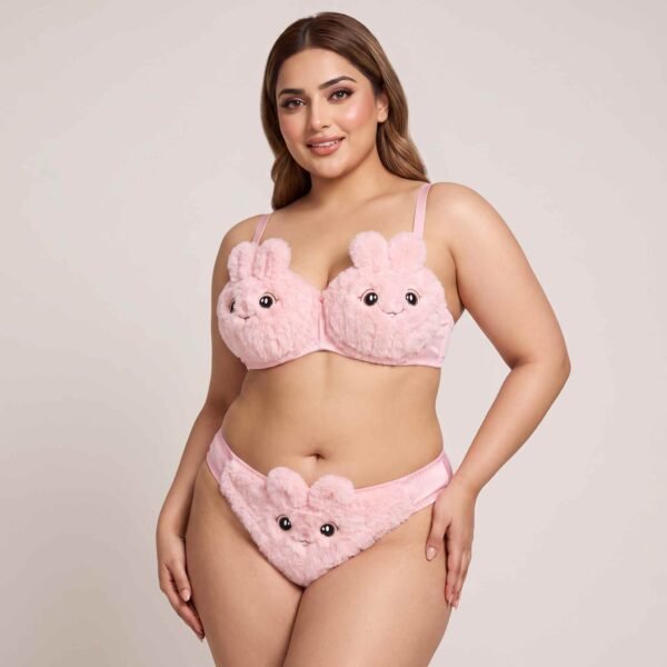 Cute Plush Bunny Bra Panty Set Pakistan