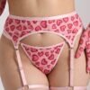 Heart Print Garter Lingerie Set Pakistan
