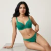 green bra panty set