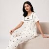 Ruffle Heart Print Pajama Set for Women Pakistan