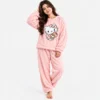 Red hello kitty winter sleepwear and women's fleece pajamas set.