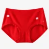Vibrant bright red hipster underwear offering stylish cotton panties design and comfortable underwear for women.