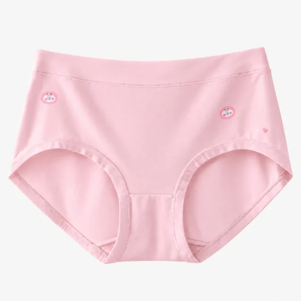 Soft light pink cotton panties designed as comfortable underwear for women with hipster underwear styling.
