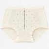 Lace trim panties styled as everyday lace panties with breathable hip coverage.