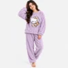 Lavender hello kitty winter pajamas warm pajama set women fleece.