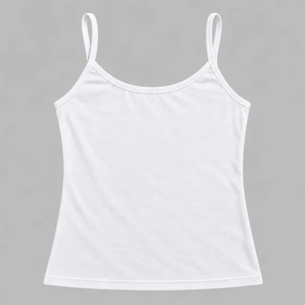 Plain white cotton shameez and undergarment camisole for women flat lay on neutral background.