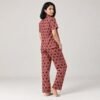 Brown Button Down Pajama Set