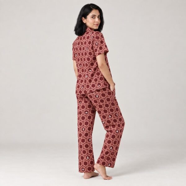 Brown Button Down Pajama Set