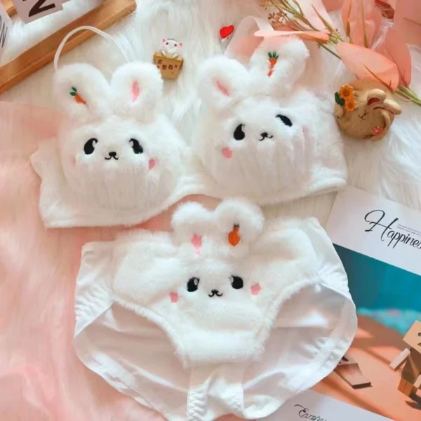 Rabbit Plush Bra Panty Set for Women Pakistan