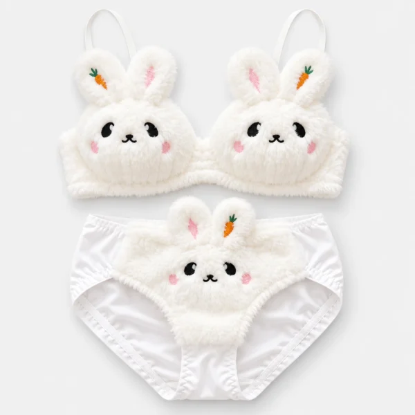 Rabbit Plush Bra Panty Set for Women Pakistan