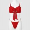 Red Bow Bra Panty Set for Women in Pakistan