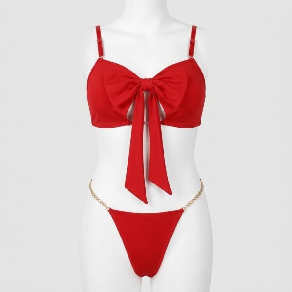 Red Bow Bra Panty Set for Women in Pakistan