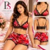 Floral Satin Cami Shorts Set for Women