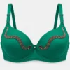 green bra panty set