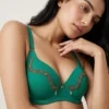 green bra panty set