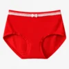 Vibrant bright red hipster undies made with breathable fabric for the best cotton panties experience.