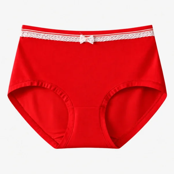 Vibrant bright red hipster undies made with breathable fabric for the best cotton panties experience.
