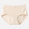 Light apricot cream cotton underwear for women styled as soft hipster undies for daily use.