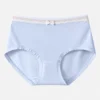 Light blue cotton underwear for women designed with soft elastic and hipster undies coverage.