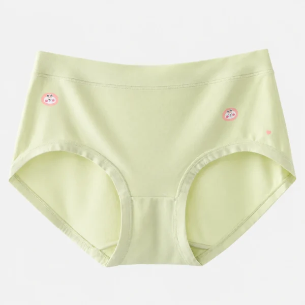 Light green hipster underwear for women made with soft cotton panties fabric for everyday comfort.