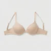 Nude seamless push up bra front view available at Pixosum Pakistan