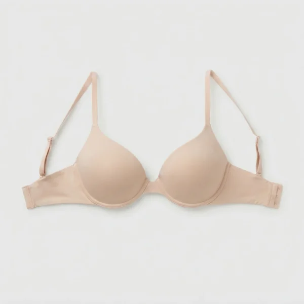 Nude seamless push up bra front view available at Pixosum Pakistan