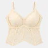 Women's padded top styled as a stylish camisole top with soft lace and built-in padding.