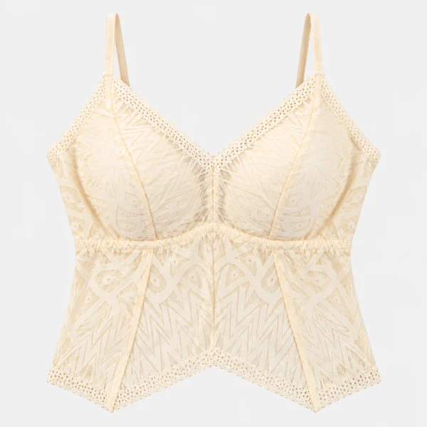 Women's padded top styled as a stylish camisole top with soft lace and built-in padding.