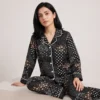 Black Polka Dot Pajama Set for Women Pakistan