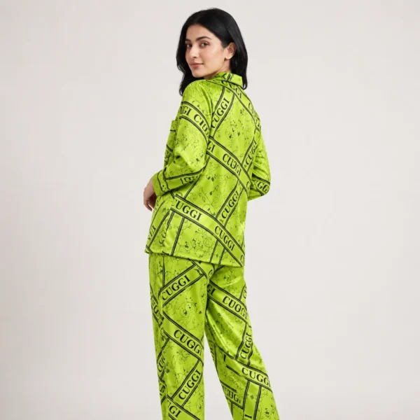 Lime Printed Pajama Set for Women Pakistan