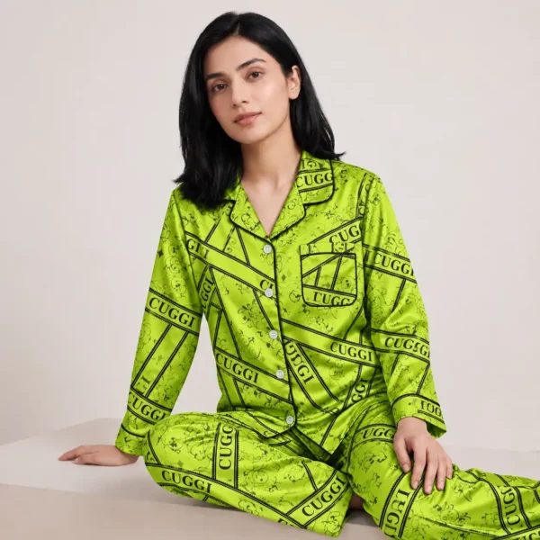 Lime Printed Pajama Set for Women Pakistan