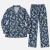 Navy Floral Button Pajama Set for Women Pakistan