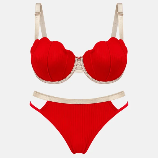 Padded Ribbed Bra Panty Set for Women Pakistan