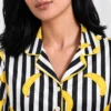 Banana Print Striped Pajama Set for Women