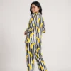 Banana Print Striped Pajama Set for Women